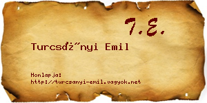 Turcsányi Emil névjegykártya